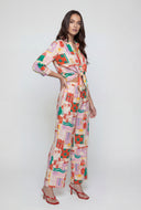 Tropical Crop Tie-Front Shirt