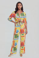 Tropical Crop Tie-Front Shirt