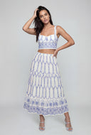 Folk Floral Crop Bustier Top