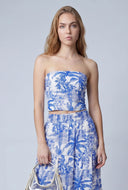 Amari Toile de Jouy Crop Tube Top