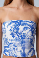 Amari Toile de Jouy Crop Tube Top