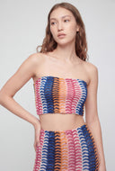 Lacey Textured Pattern Crop Tube Top