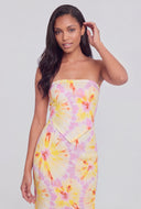 Brynlee Tie Dye Strapless Hanky Crop Top