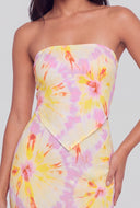 Brynlee Tie Dye Strapless Hanky Crop Top