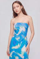 Brynlee Tie Dye Strapless Hanky Crop Top