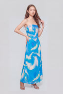 Brynlee Tie Dye Strapless Hanky Crop Top