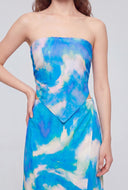 Brynlee Tie Dye Strapless Hanky Crop Top