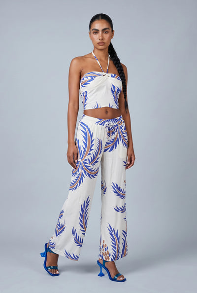 Cheyenne Tropical Drawstring Palazzo Pants