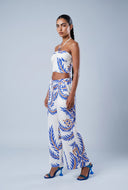 Cheyenne Tropical Drawstring Palazzo Pants