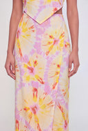 Brynlee Tie Dye Faux Wrap Maxi Skirt