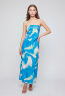 Brynlee Tie Dye Faux Wrap Maxi Skirt