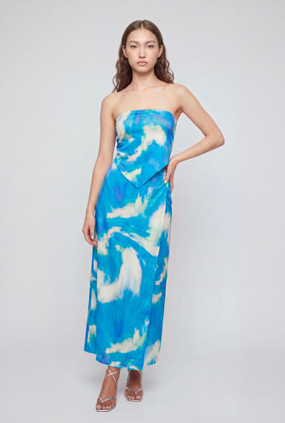 Brynlee Tie Dye Faux Wrap Maxi Skirt