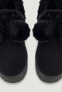 Pom Pom Faux Fur Platform Booties