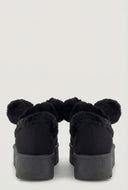 Pom Pom Faux Fur Platform Booties
