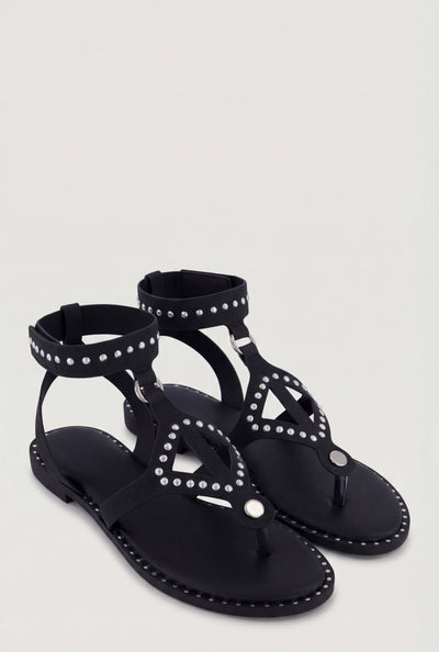 Studded Gladiator Ankle Strap Sandals