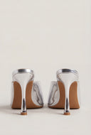 Carolina Peep Toe Spool Heel Mules