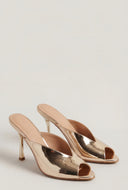 Carolina Peep Toe Spool Heel Mules