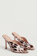 Carolina Peep Toe Spool Heel Mules