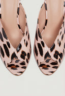 Carolina Peep Toe Spool Heel Mules