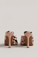 Carolina Peep Toe Spool Heel Mules