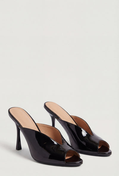 Carolina Peep Toe Spool Heel Mules