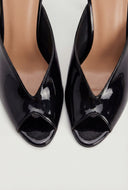 Carolina Peep Toe Spool Heel Mules