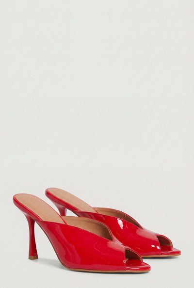 Carolina Peep Toe Spool Heel Mules