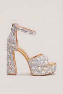 Glam Embellished Platform Block Heels