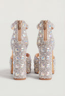 Glam Embellished Platform Block Heels
