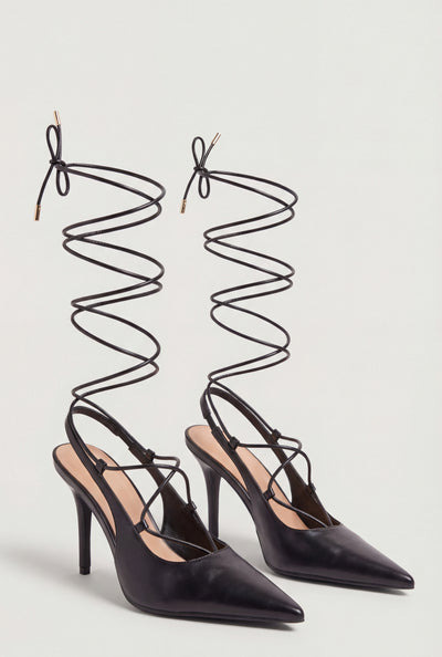Lace-Up Slingback Pumps