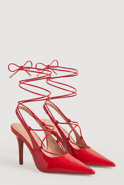 Lace-Up Slingback Pumps