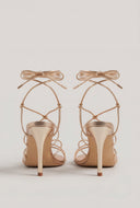 Strappy Lace-Up High Heels