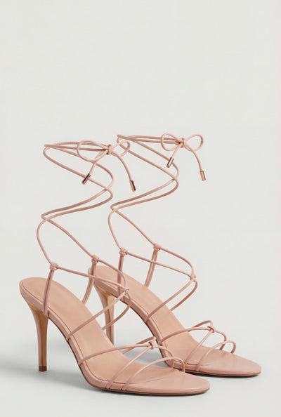 Strappy Lace-Up High Heels