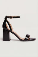 Cutout Ankle Strap Block Heel Sandals