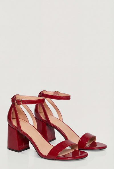 Cutout Ankle Strap Block Heel Sandals