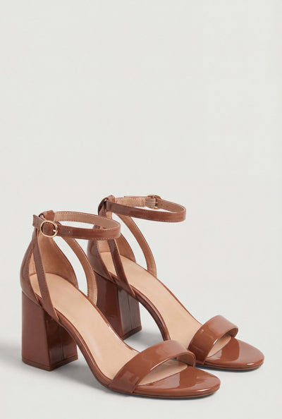 Cutout Ankle Strap Block Heel Sandals