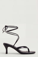 Lace Up Spool Heel Sandals