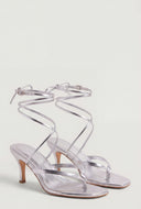 Lace Up Spool Heel Sandals