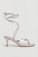 Lace Up Spool Heel Sandals