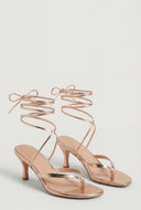 Lace Up Spool Heel Sandals