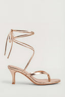 Lace Up Spool Heel Sandals