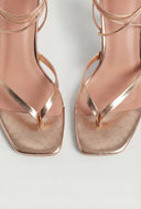 Lace Up Spool Heel Sandals