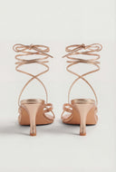 Lace Up Spool Heel Sandals