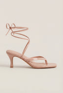 Lace Up Spool Heel Sandals