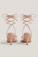 Lace Up Spool Heel Sandals