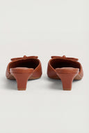 Bow Square Toe Kitten Heel Sandals