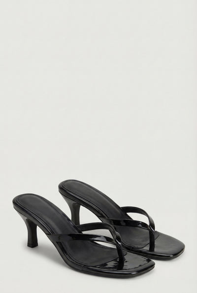 Mid Heel Thong Sandals