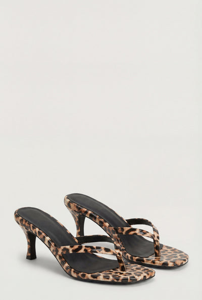 Mid Heel Thong Sandals