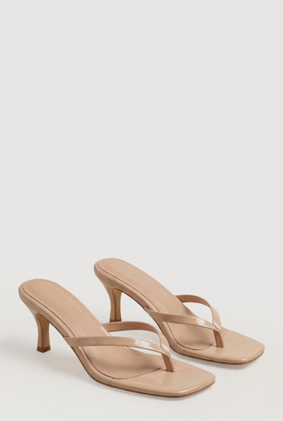 Mid Heel Thong Sandals