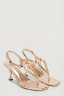 Ophelia Ankle Strap Spool Heel Thong Sandals